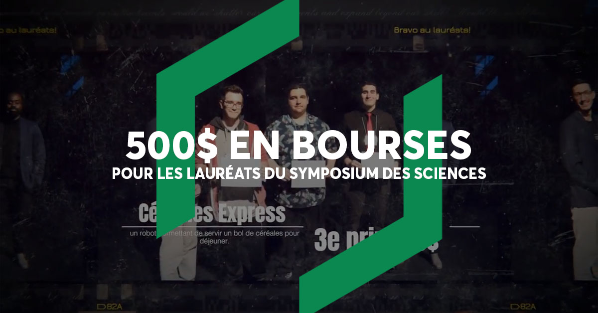 5 Finissant du symposium des sciences 2022 gagnent une bourse offert par desjardins