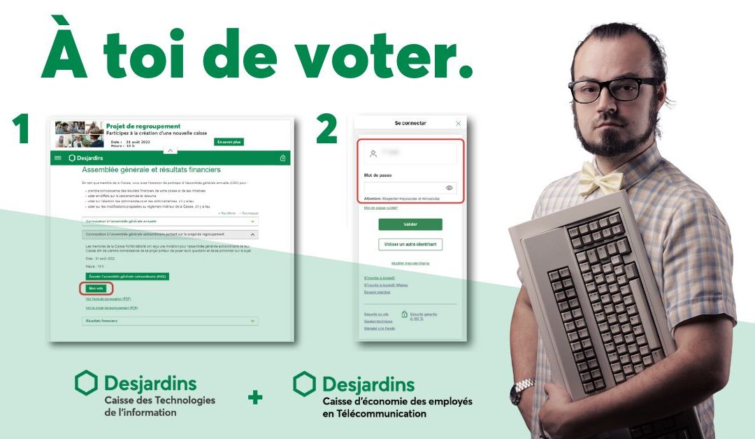 La Caisse Desjardins des Technologies de l’information et la Caisse Desjardins des employés en Télécommunication souhaitent unir leurs forces